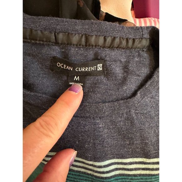 Men's Ocean Current striped short sleeve pocket tee Medium (runs smaller) - Picture 2 of 3